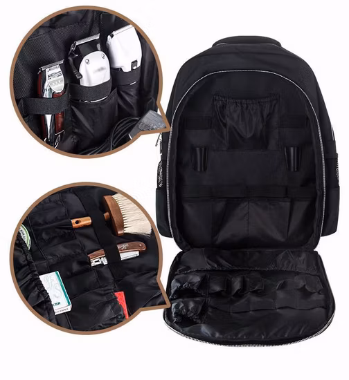 Multi Function Salon Hair Tools Customize Logo Hairdressing Barber Bag Cosmetic Organizer with Pocket Shoulder Backpack