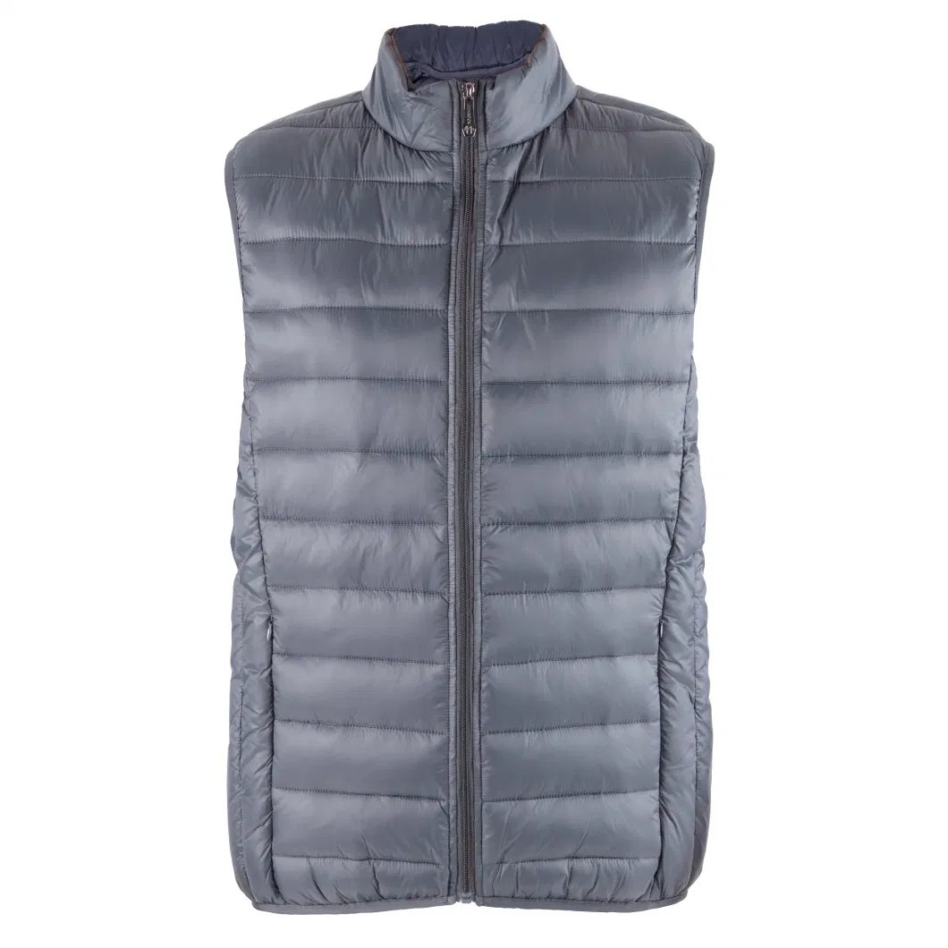 Men &prime; S Solid Full Zip Puffer Vest with Zipper Pockets