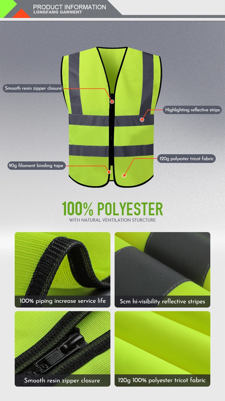 Reflective Vest Yellow Road Safety Safety Vest for Workwear