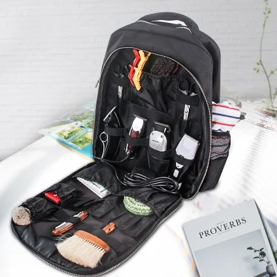 Multi Function Salon Hair Tools Customize Logo Hairdressing Barber Bag Cosmetic Organizer with Pocket Shoulder Backpack