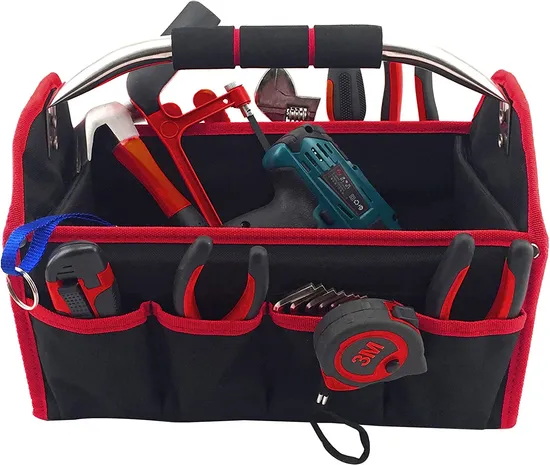 Heavy Duty Tool Bag Wide Mouth Tool Tote for Various Tools 