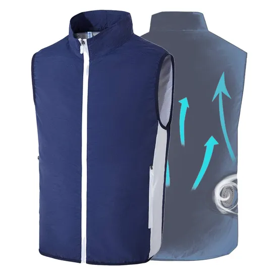 Lightweight Mesh Cooling Fan Vest for Summer Fishing Cycling Hiking and Outdoor Work 