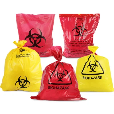 Plastic Biohazard Garbage Bag Medical Waste Bag for Hospital Clinic