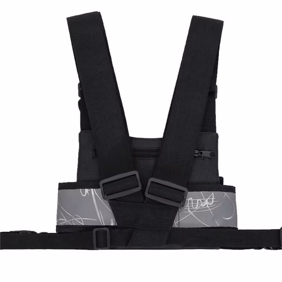 Reflective Tactical Chest Rig Bag with Multi Pockets for Night Running Cycling Walking Trekking Jogging Climbing Wbb13165