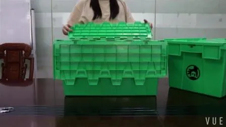 Plastic Warehouse Industrial Attached Lid Tote for Tools and Hardware 