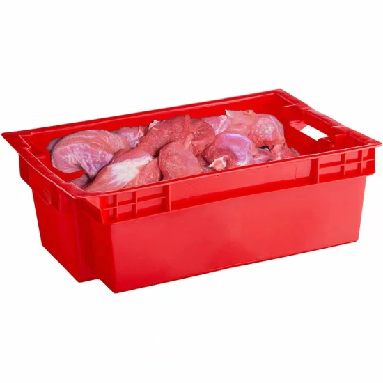 Large Heavy Duty Industrial Stack & Nest Plastic Storage Totes with Lid