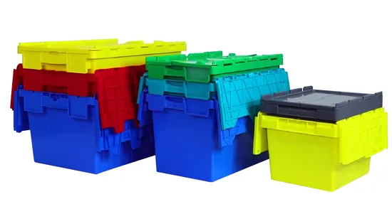 Hinged Lid Plastic Moving Totes 