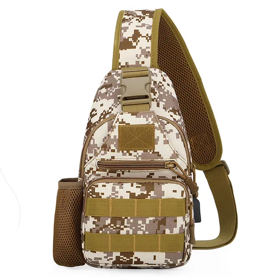 Tactical Chest Bag Men′s Single Shoulder Crossbody Bag Outdoor Sports Camouflage Multi