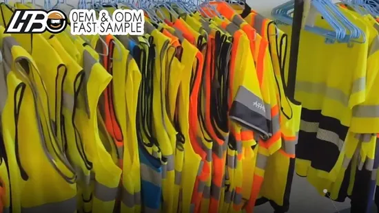 Hbc Hi Vis Reflective Safety Vest Reflective Work for Construction Sites Road Safety Traffic Management Customization Colors Logo Printing Vest 